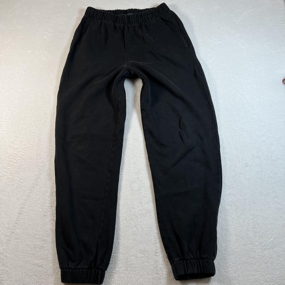 Brandy Melville Pants Womens One Size Black Jogger Fleece Elastic Waist Cuffed